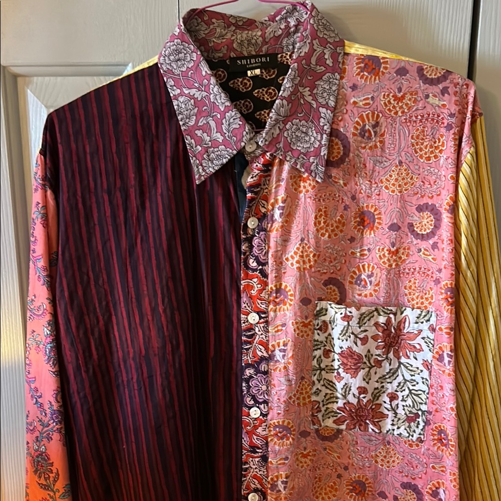 Patchwork Cotton l/s Men's Shirt